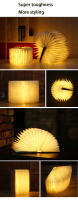Lámpara De Mesa Portátil LED 3D Plegable Con Luz Nocturna De 7 Colores Recargable Por USB Madera Magnética Para Regalo De Navidad Y Fiestas Decoración - details 9