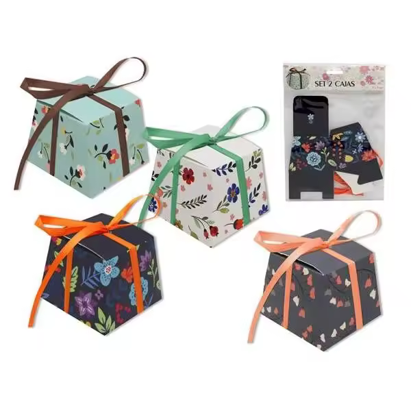 LOTE 20 SET 2 CAJAS DE REGALO PRESENTADAS EN DISPLAY - Caja cajitas envases para detalles de bodas, boda regalos - 1