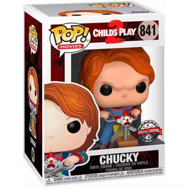 Figura Pop Childs Play 2 Chucky Exclusive-Figura de Vinilo Coleccionable - Idea de Regalo- Mercancia Oficial - Juguetes para Niños y Adultos - Movies Fans - Muñeco para Coleccionistas y Exposición - 1