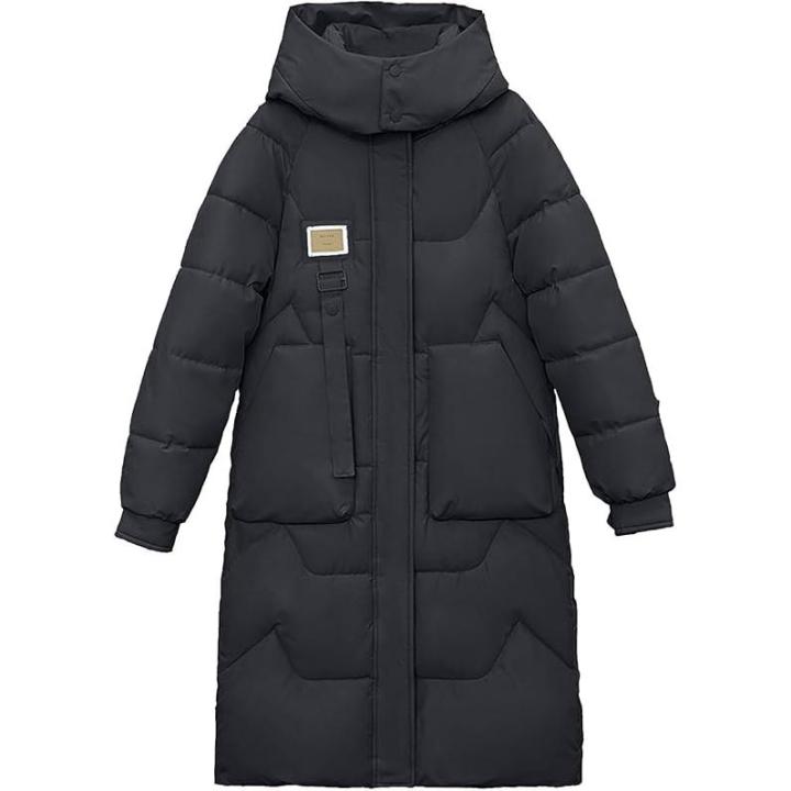 Abrigo de Algodón con capucha extrable para Mujer, Nuevo Mode de Invierno, Longitudinal Media, hasta la rodilla, Gruese, 2024 chaqueta de ropa de Mujer