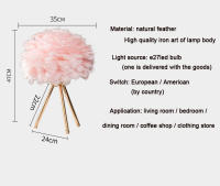 Lámpara De Mesa Para Dormitorio Con Plumas De Ganso Luz Decorativa Para Sala De Estar Y Café Romántica Para Boda Y Navidad Fuente De Iluminación LED Sin Baterías Fuente De Alimentación AC - details 1