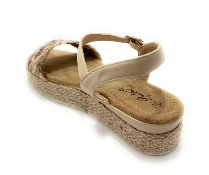 SANDALIAS NIñA DOBLE PISO CUERDA HEBILLA - 1