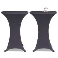 vidaXL 2x Funda Ajustada para Mesa Alta de Fiesta 70 cm Mantel Mesita Color Blanco,  Negro,  Antracita y mas - details 2