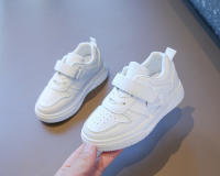 Nuevos Zapatos De Niños Pequeños En Blanco Tenis Deportivos Antideslizantes Suela Suave Primavera Otoño Casual Unisex PU Cuero Transpirable Talla Verdadera - details 4