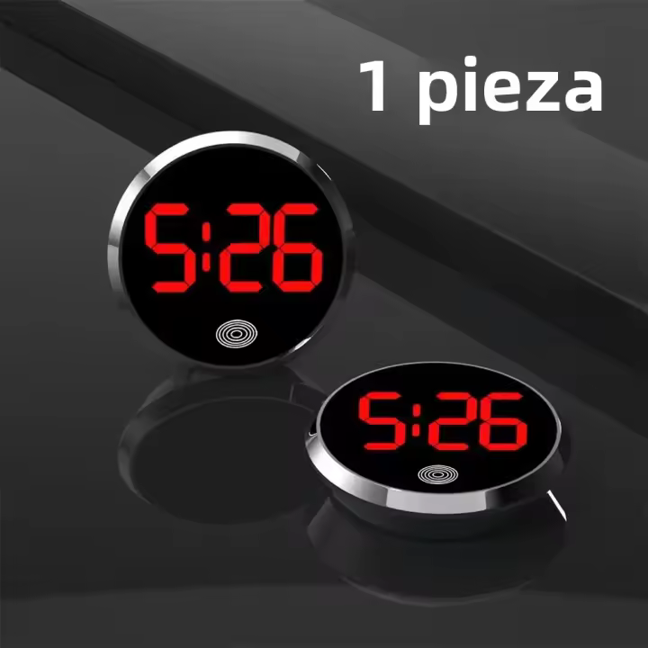 Reloj Digital Creativo LED Para Coche Mini Reloj Interno Adhesivo Ornamento Automotriz Accesorios Para Coche Material ABS - 1