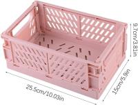 Cesta de almacenamiento rosa, 2 piezas, caja plegable, caja de almacenamiento plegable, cajas plegables de plástico (rosa y azul) - details 4