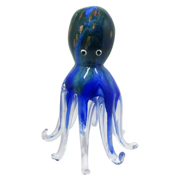 Signes Grimalt ORIGEN Home Decor Pisapapel Pulpo Azul 17x11x11cm - Elegante Decoración de Cristal para Oficina u Hogar 33573 - 1