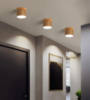 Lámpara De Techo Sólida De Madera Para Entrada Baño Cocina Sala De Estar Iluminación LED Superficie Montada Moderna - details 10