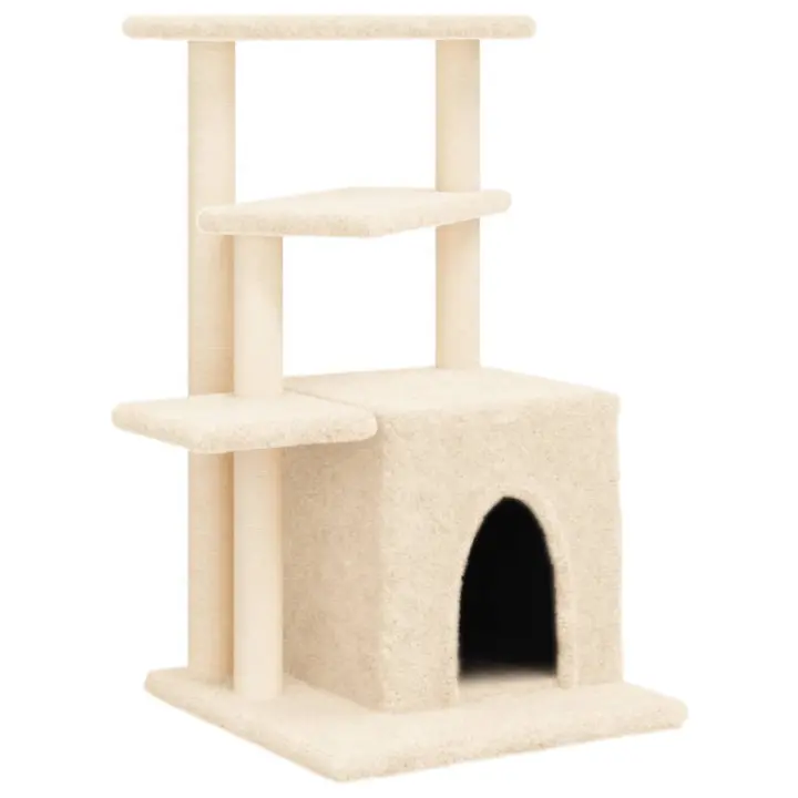 Rascador para Gatos con postes de ISAL 83,5 cm color crema - 1