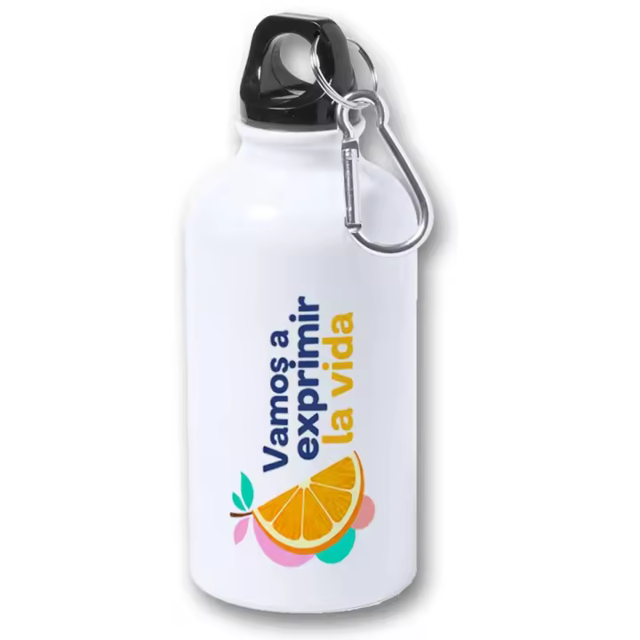 MERCHANDMANIA Bidón 400ml metálico frase motivadora vida lucha esfuerzo ánimo para viaje y deporte - 1