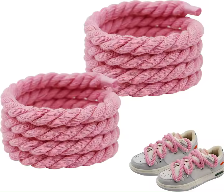 Cordones Zapatillas, Cordones de Zapatos para Air Force 1, 150cm Cordones Redondos y Torcidos Resistentes a Desgarros de Algodón, Cordones Zapatos para Zapatillas y Zapatos Deportivas, Rosa - 1