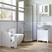HOMCOM Armario Auxiliar de Baño Mueble de Baño Estrecho con 2 Cajones y Compartimiento Superior con Tapa para Lavabo Ducha 17x48x58 cm Blanco - details 5