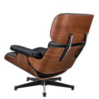 TY323 XL Classic Recliner Light Walnut Armchair Black Cowhide Black Big Head Foot Swivel Deck Chair Furniture Lunch Break Cha Ergonomic Design Office Lunch Break Chair Living Room Comfort Lounge Chair Genuine Top Layer Cowhide Aluminum Alloy Big Head Feet - details 6