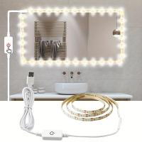 Luces De Tira USB Sensibles Al Toque DC5V Luz Blanca Flexible Para Decoración Corte DIY Iluminación De Espejo Fondo De TV - details 0