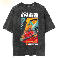 Camiseta Vintage De Algodón Para Hombres Y Mujeres Con Estampado De Lightning McQueen De Cars 95 Estilo Hip Hop Harajuku Streetwear Camiseta De Verano Casual - details 3