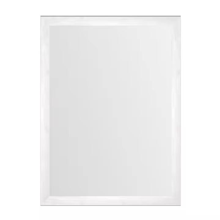 Lola Home Espejo de pared decapé blanco de madera MDF de 56x76 cm - 1