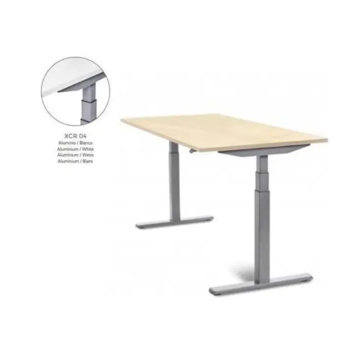 MESA DE ROCADA REGULABLE EN ALTURA ELECTRICAMENTE E-TABLE 180X80CM COLOR BLANCO - 1