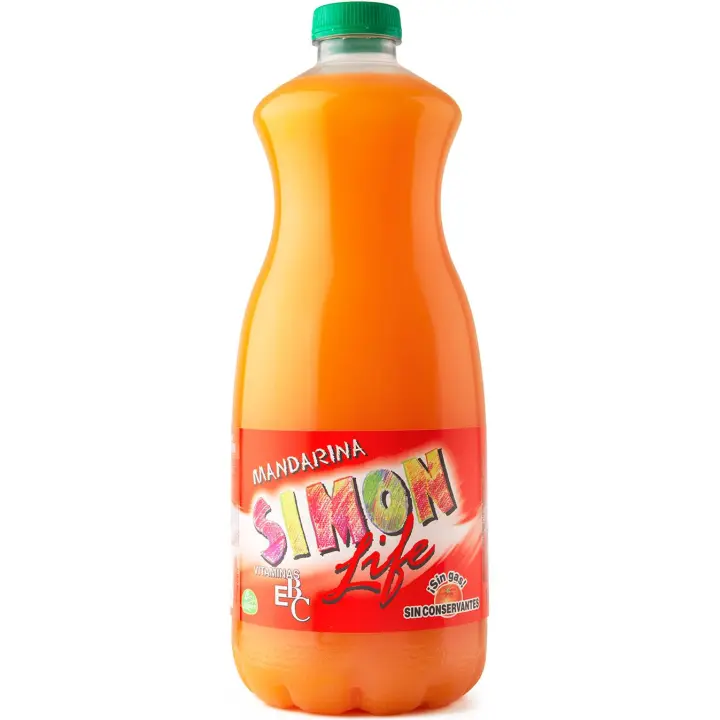 Simon life naranja mandarina 1.5L refresco sin gas zumos naranjas mandarinas paquete 6unidades nacional DON SIMON - 1