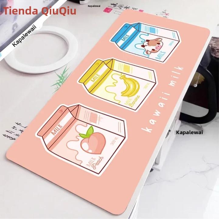 Cute Kawaii Milk Mouse Pad Gamer Large Lock Edge Soft Sakura Gaming Mousepad Mountain Non-slip Rubber Computer Desk Mat Padmouse