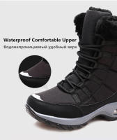 Botas De Invierno Para Mujer Calidad Superior Cómodas Y Seguras Para Caminar Botas De Nieve Con Cordones Impermeables Talla 36-42 - details 3