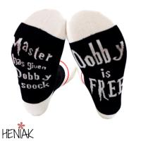 Calcetines Dobby elfo libre mujer hombre niño talla unisex negro con rayas rojo blanco envio urgente HEniak Store - details 1