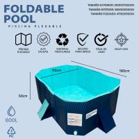 INDUSTEX - Piscina Plegable Foldable Pool, 180X110X50cm, Piscina para niños, Piscina para Perros portátil, Piscina Plegable, bañera, Piscina Juguete, Adecuada para niños, Mascotas Medianas - details 0