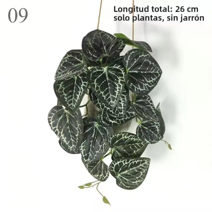 Planta Artificial De Valla Peacock Y Tortuga Hoja Begonia Verde Hierba En Maceta Para Decoración De Balcón Y Jardín Interior - 1