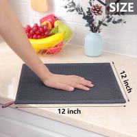 Cotton Waffle Weave Kitchen Dish Cloths, Ultra Soft Absorbent Quick Drying Dish Towels, 12 x 12 Inches, 6-Pack, Dark Grey - details 0