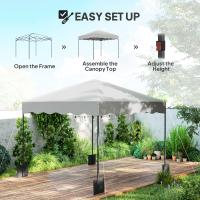 Outsunny Carpa Plegable Pop-up Gazebo 3x3 m Cenador Plegable con Protección UV 50+ Altura Ajustable Bolsa de Arena y Bolsa con Ruedas para Camping Fiestas - details 3