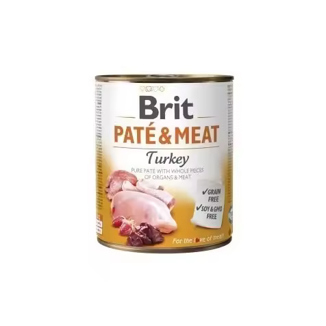 Brit Pate y Carne Pavo Grain Free Adult Latas para Perros 6 x 400 gr - 1
