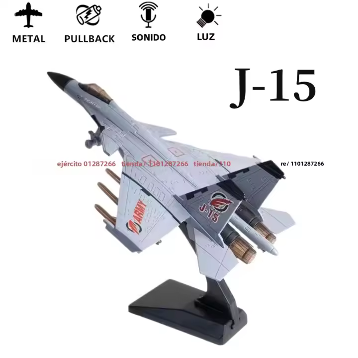 Avión De Combate Jet Fighter Con Pullback Y Luz Sonido Escala Diecast 1:50 Modelo De Avión F16 F22 F35 B2 J31 Para Niños Regalo - 1