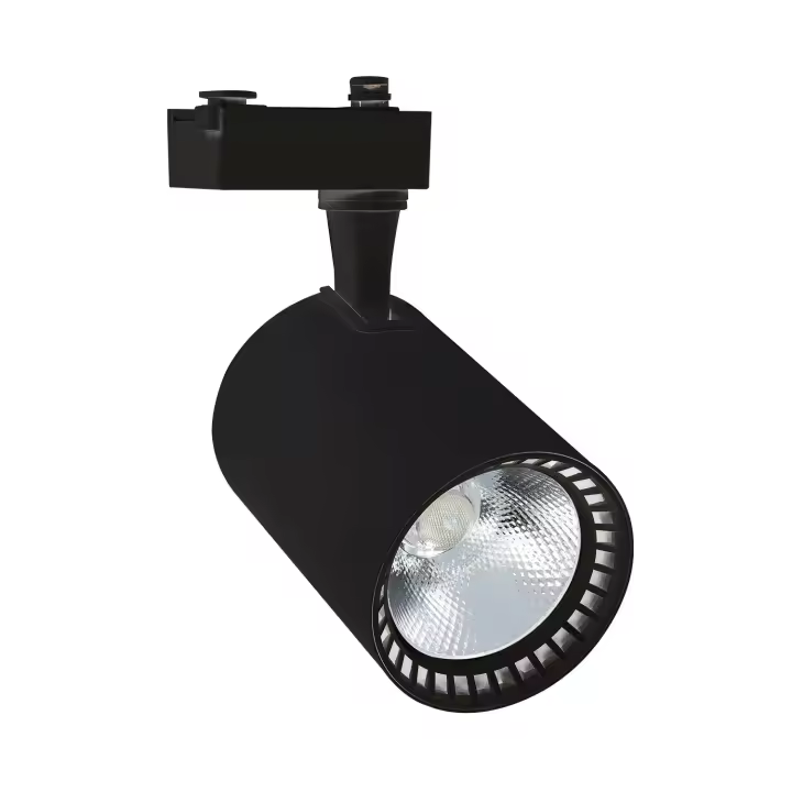 Ledkia Foco Carril LED Monofásico 40W Bron Negro 3000K Blanco Cálido - 1