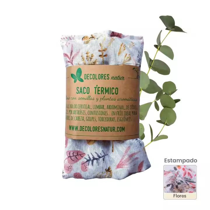 DECOLORES Saco Termico De Semillas Sin Aroma | Para Dolores Musculares y Cólicos | Compresa Fría | Bolsa de Semillas Calor Microondas Diseño Floral, Compacto Y Seguro - 1
