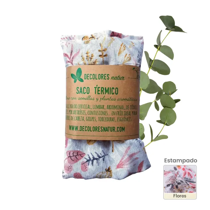 DECOLORES Saco Termico De Semillas Sin Aroma | Para Dolores Musculares y Cólicos | Compresa Fría | Bolsa de Semillas Calor Microondas Diseño Floral, Compacto Y Seguro - 1