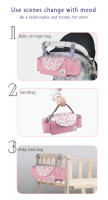 Bolsa De Paseo Para Mamá Gran Capacidad Con Porta Vaso De Agua Y Bolsillo Para Pañales Accesorios De Paseo Para Bebé Material Sintético Estilo Plaid - details 2