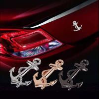 1PC Pegatina De Coche De Metal Con Emblema De Ancora Buque Aletas De Pato Accesorios Para Coche Decoración De Parachoques Y Lateral - details 1