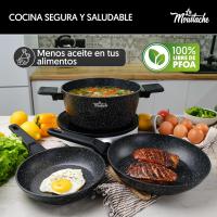 -Katería de Cocina de Aluminio con Antiadherente【 8 Piezas 】sin PFOA y PFOS | 3 Ollas (Ø16/20/24 cm), 3 Tapas Y 2 Sartenes (Ø20/24 cm) para Todas Las Cocinas, incluido Inducción (Onix) - details 3