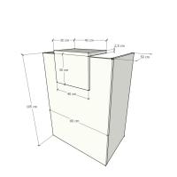 OFICIT Mostrador para Recepción de 80cm Blanco con Sobremostrador Color Blanco - details 0