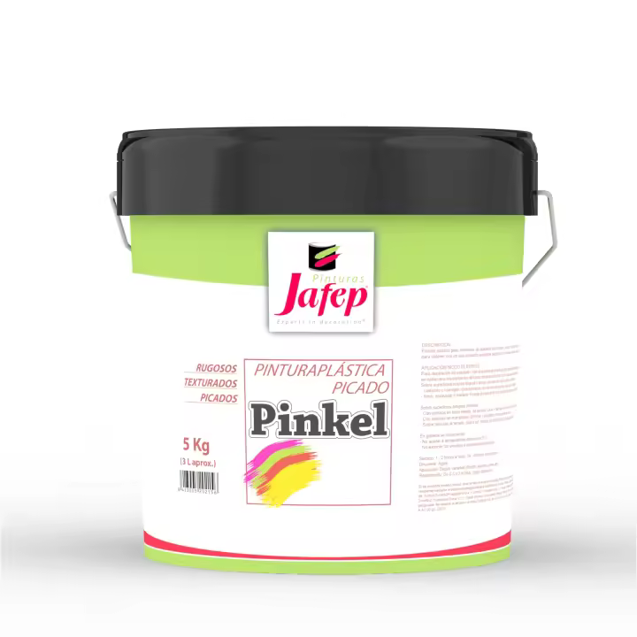 Pinkel Jafep Pintura plástica para interiores, de acabado muy blanco y suave. Con buena resistencia y lavabilidad. Especial para obtener con un solo producto acabados decorativos en relieve: picados, rayados, arpillera, etc. - 1