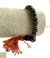 Pulsera Hombre Mujer Artesania Bisuteria negra y blanca bolsita Nepal hecho a mano Prana Yoga - details 5