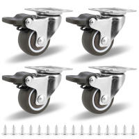 4Pcs Rodillos De Silla Universal Con Giradiscos Resistentes Y Furtivos Para Muebles Con Freno De Seguridad Para Mesa Silla Sofá - details 4