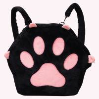 Mochila De Peluche Con Patas De Gato Lindo Para Niñas Con Correas Ajustables Y Cierre De Cremallera Estilo Kawaii Para Mujeres Y Niñas - details 3
