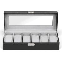 Organizador de Caja de Reloj With 6 ranuraspara helbres, soporte de Exposición de Reloj Negro, estuches de almacenamiento, Negro - details 3