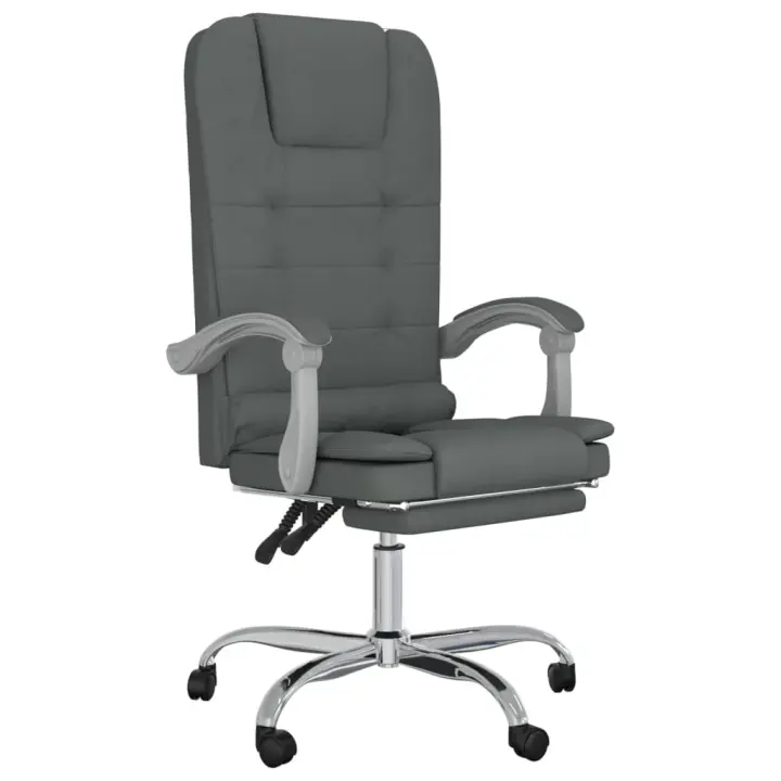 Silla de Oficina reclinable con masaje de Tela gris Oscuro - 1
