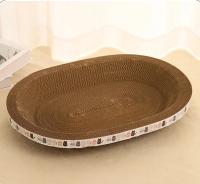 Alfombrilla De Rascado Para Gatos Ovalada De Cartón Corrugado Cama De Gatos Resistente Al Desgaste Juguete Para Uñas Pine Wood - details 5