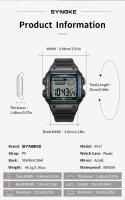 Reloj Digital Militar Para Hombre SYNOKE Exterior Retro Deportivo 5Bar Impermeable Multifuncional Luminoso Con Alarma Y Calendario - details 1