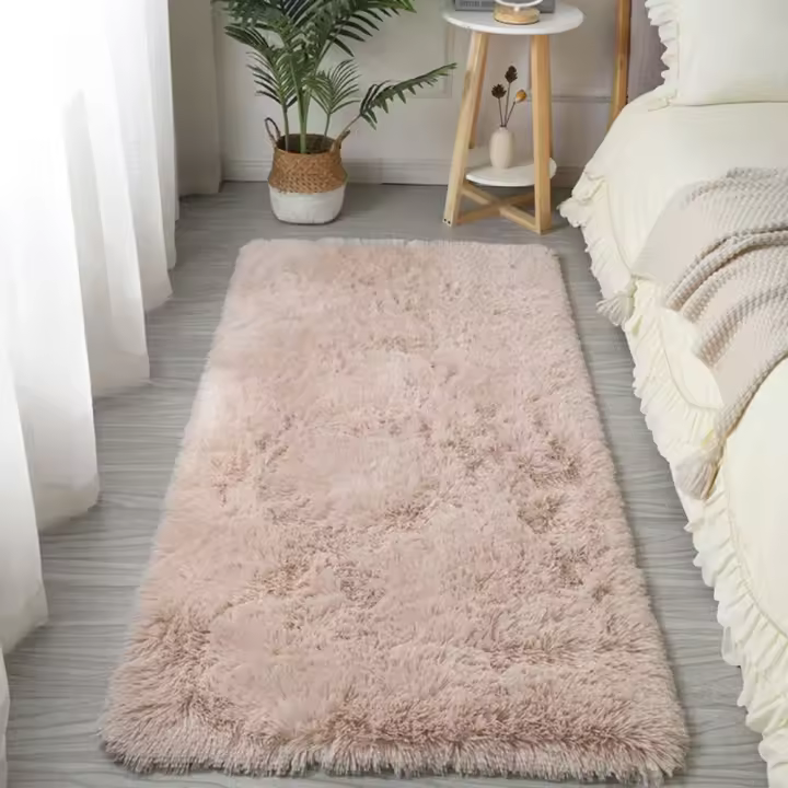 Carpetas Para Niñas Blancas Y Fluffy Grandes Alfombra Suave Para Dormitorio De Niños Decoración De Sala De Estar Color Rosa - 1