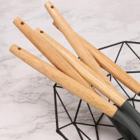 Juego de Herramientas de Cocina de Silicona de 12 Piezas Cuchara, Escova de Sopa, Cuchara de Madera Antideslizante con Cubo de Almacenamiento - details 2