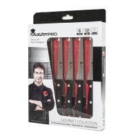 CUCHILLOS CHULETEROS - SET DE 6 - MARCA MASTERPRO DE ACERO INOXIDABLE CON CUCHILLA DE 11,25CM. - details 1