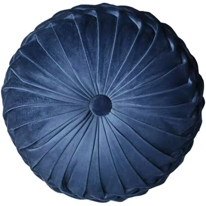Cojín redondo relleno Gentlecarin, cojines de terciopelo, almohada redonda plisada, cojín decorativo para el hogar, sofá, silla, cama, coche. 1 - 1